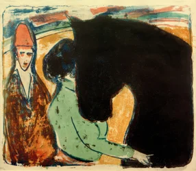 E.L.Kirchner, Cheval noir, cavalière et clown