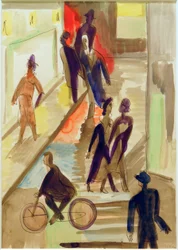 Scène de rue avec vélo