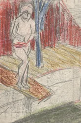 Figure sur un plongeoir