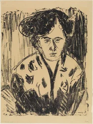 Femme au col en dentelle