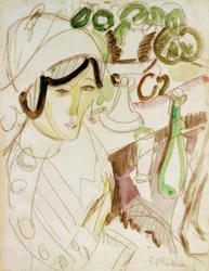 Femme au chapeau rond (Erna)