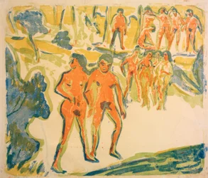 Groupe de baigneurs
