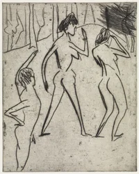 Des baigneurs s