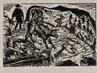 Vaches et gardiens de troupeaux