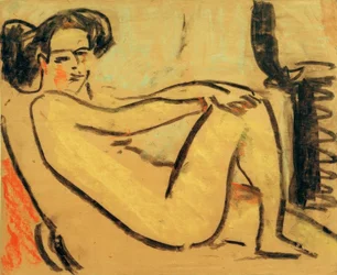 Fille allongée près du poêle