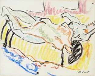 Couple amoureux en studio, Deux Nus, 1908-1909