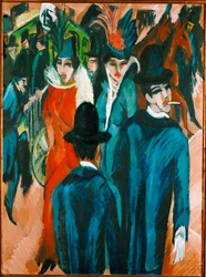 Personnes dans la rue (oil on canvas)