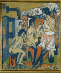 Nus en studio (huile sur toile)