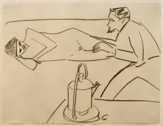 Sans titre (Fränzi allongée en conversation avec Erich Heckel)
