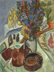 Nature morte avec cruche et bol africain