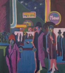 Scène de rue la nuit. 1925