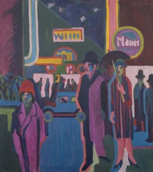 Scène de rue la nuit