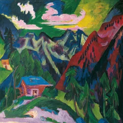 Les montagnes de Klosters, vers 1923 (huile sur toile)