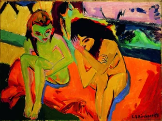 Deux jeunes filles / jeunes filles nues parlant