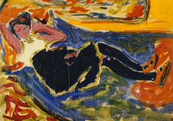 Femme avec des bas noirs; Frau mit Schwarzen Strumpfen (Die Schwarze Grete), vers 1908-09