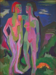 Deux nus féminins dans un paysage