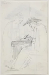 Étude pour "Le scribe et la fille"