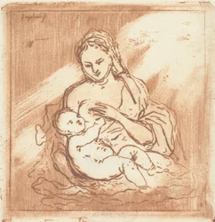 Marie donne le sein au Christ