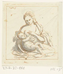 Marie donne le sein au Christ