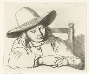 Garçon endormi avec un chapeau