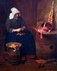 Éplucheur de pommes, par Esaias Boursse (1631-1672)