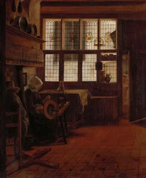 Intérieur avec Femme au rouet