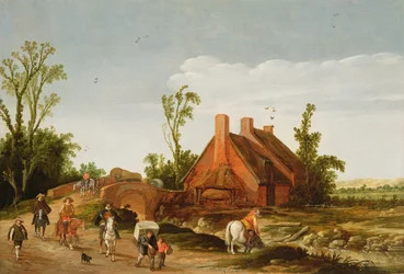 Paysage Boisé avec Voyageurs sur un Chemin, 1624