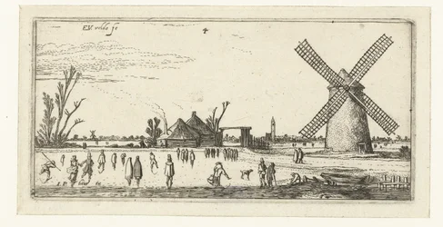Patineurs sur glace près d