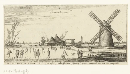 Patineurs sur glace près d