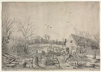 La grande inondation du 10 janvier 1624 (ou Réparation de la digue brisée sur la rivière Lek à Vianen, 1624)
