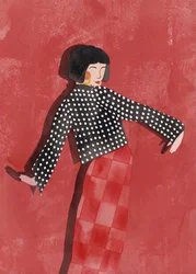Femme dansante, style rouge