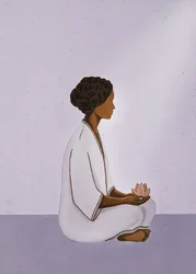 Femme en méditation avec un lotus
