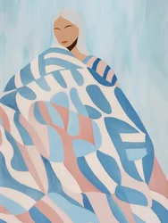 Femme sereine aux motifs