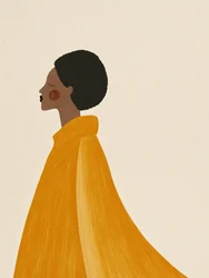 Femme en cape jaune