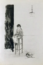Une dame et son tricot