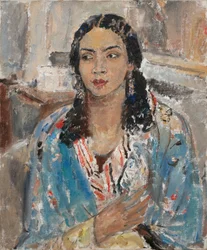 La veste bleue (huile sur toile)