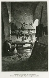 Atelier de charpentier à Nazareth (illustration de l