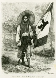 Règle chinoise. Gravure par E. Ronjat, d