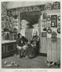 Un intérieur à Marken (Pays-Bas), gravure d