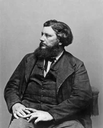 Gustave Courbet (1819-1877) Peintre français, vers 1865, photo Etienne Carjat
