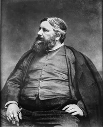 Portrait du peintre Gustave Courbet par le photographe Etienne Carjat. Tirage original, fonds de l