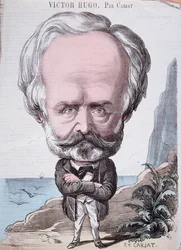 Victor Hugo (1802-85) sur le rocher de Jersey, 1867