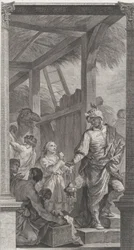 La chapelle des Enfants-Trouvés à Paris : Le Roi mage Balthazar et sa suite, 1752