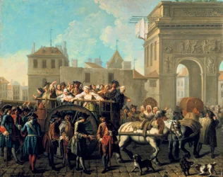Transport de prostituées à la Salpêtrière, c1760-1770