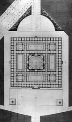 Plan de la bibliothèque publique - E.L. Boullée