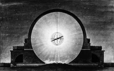 Cénotaphe de Newton, effet de jour, coupe - E. L. Boullée