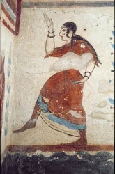 Une danseuse (Fresque, détail, 530 av. J.-C.)