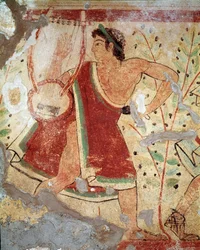 Un joueur de lyre (Fresque, 520 av. J.-C.)