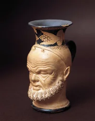 Civilisation étrusque, Vase avec visage de Silène
