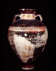Civilisation étrusque : amphore attique de type SOS, de Cerveteri, nécropole de Monte Abatone, Italie - 675-625 av. J.-C.